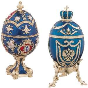   Collection Faberge Style Enameled Eggs   Set of 2: Home & Kitchen