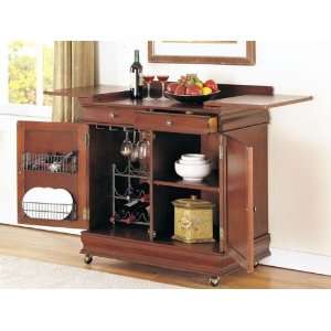   Bar Unit with Wine Storage & Drawers Walnut Finish: Home & Kitchen