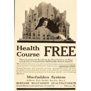  1913 Quackery Health Ad Bernarr Macfadden Healthatorium 
