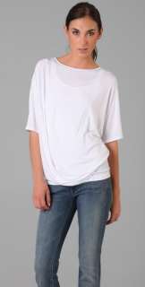 NWT VINCE micro modal twist tee shirt top white $125 S  