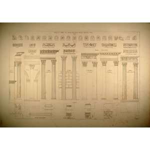  1841 Engraving Roman Corinthian Order Columns Durand 