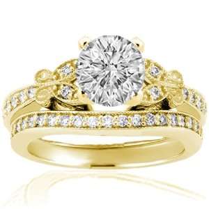 10 Ct Round Diamond Vintage Engagement Wedding Rings Pave Set SI2 H 