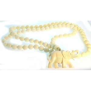  Vintage Ivory Elephant Bead Necklace: Jewelry