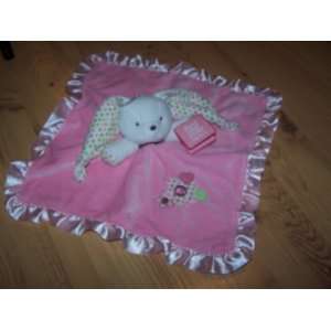   One Year Pink Bunny Security Blanket Rattle Lovey 