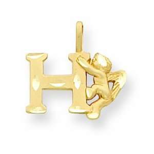  14k Angel Initial H Charm Shop4Silver Jewelry