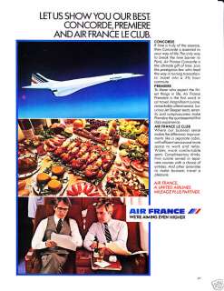 1984 AIR FRANCE AIRLINES CONCORDE Vintage Print Ad  