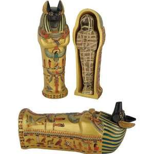  Egyptian Large Anubis Coffin with Mummy Inside   8l
