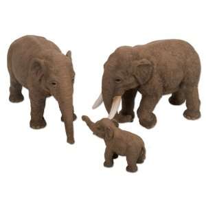  Eco Dome Asian Elephant Family Realistic 3 piece Animal 