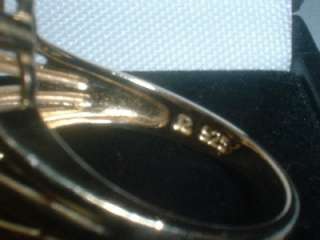 Lavish Deco Style Gilt Sterling Silver 3ct Garnet & Diamond Ring Boxed 