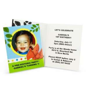  Little Dino 1st Birthday Personalized Invitations (8 