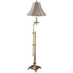  Antique Brass Adjustable Height Floor Lamp: Home 