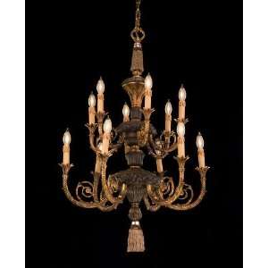  Chandelier   Antique Copper Patina Finish  Hand Made Silk 