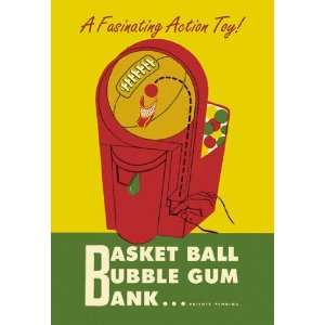    Basket Ball Bubble Gum Bank 28x42 Giclee on Canvas