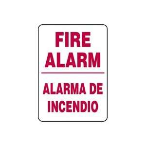 FIRE ALARM (BILINGUAL) Sign   14 x 10 .040 Aluminum  