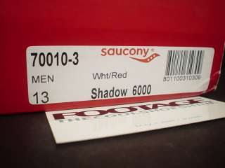SAUCONY SHADOW 6000 ARC ALIFE WHITE RED GREY A.R.C. 13  