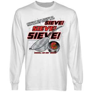  Cornell Big Red Sieve Long Sleeve T Shirt   White: Sports 