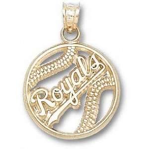  Kansas City Royals 10K Gold ROYALS Pierced Baseball 