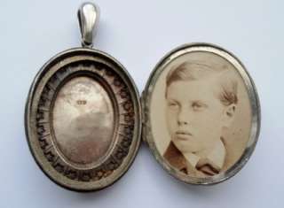 LARGE VICTORIAN AESTHETIC PERIOD STERLING SILVER PHOTO LOCKET HM 