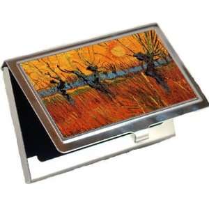  Willows at Sunset By Vincent Van Gogh Business Card Holder 