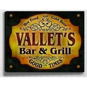  Vallets Bar & Grill 14 x 11 Collectible Stretched 