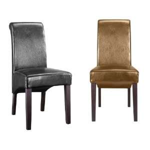  Modern Set of 2 Donne Leather Chairs: Home & Kitchen