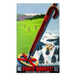  Font Romeu   Golf Ski   Poster (14x24)