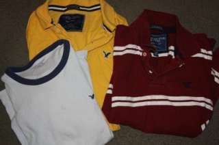 American Eagle Lot of 3 Mens Medium Polo Sport T Shirts Embroidered 