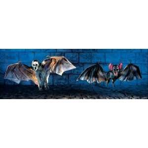   : Pams Halloween Party Prop  Hanging Hairy Horror Bat: Toys & Games
