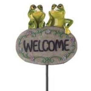  Frog Welcome Sign   Polyresin
