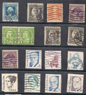 USA stamps lot of 16 Great Americans, #712   7¢ Washing  