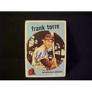 Frank Torre Milwaukee Braves #65 1959 Topps Signed Autographed 
