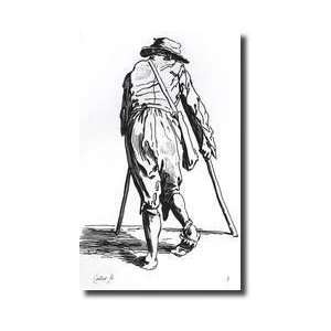  Beggar On His Crutches From Behind Giclee Print: Home 