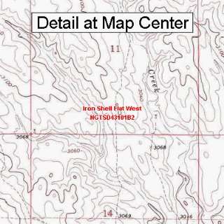 USGS Topographic Quadrangle Map   Iron Shell Flat West, South Dakota 