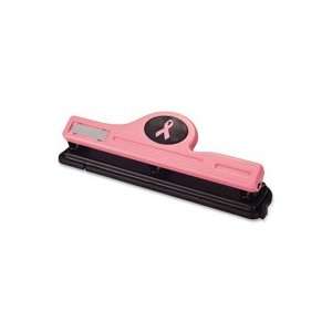  Hole Punch, 12 Sheet Capacity, Pink   Sold as 1 EA   Breast Cancer 
