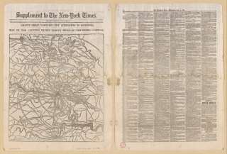 Civil War map from New York Times 1864 Richmond  