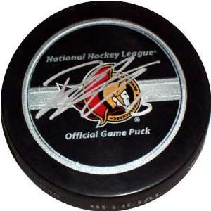 Dany Heatley Ottawa Senators Autographed Game Model Puck 