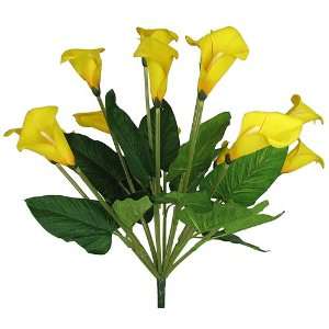  19 Elegant Silk Calla Lily Flower Wedding Bush   Yellow 