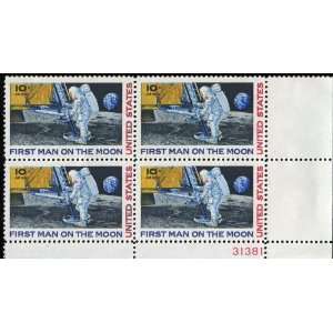   SPACE ~ MOON LANDING #C076 Plate Block of 4 by 10¢ US Postage Stamps