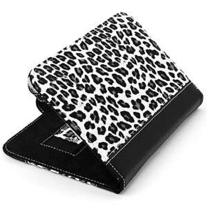  Scratch Resistant Folio Sleeve Black & White Leopard Print Carrying 