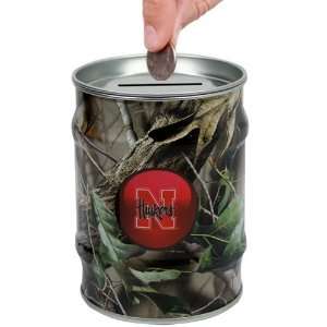   NCAA Nebraska Cornhuskers Realtree Barrel Money Bank: Office Products