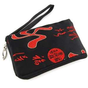  Silky Satin Padded Mobile Cell Phone Pouch   Oriental 