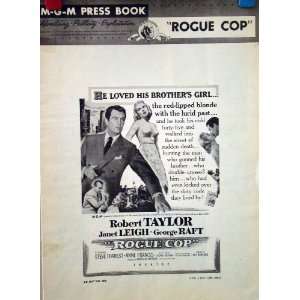   Vintage 1954 Pressbook with Robert Taylor, Janet Leigh, George Raft