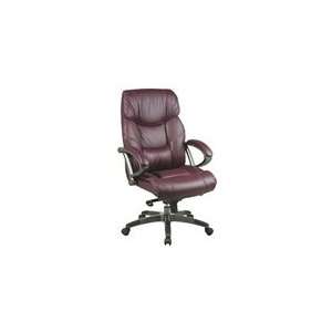  Executive Leather Chair with Coated Finish Base and Arms 
