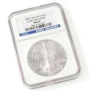    2007 W Silver American Eagle NGC MS69 Coin: Sports & Outdoors