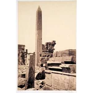   and Granite Lotus Column in the Temple of Karnak