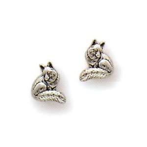  Sterling Silver Fox Post Earrings 