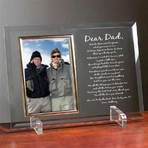  FATHERS DAY GIFT BEVELED GLASS PHOTO FRAME PERSONALIZED 