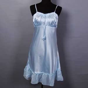  Chemise Braces Skirt Sleepwear Robe Blue One Size