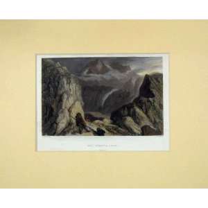  Hand Coloured 1840 View Col DHaute Luce Savoy Mountain 