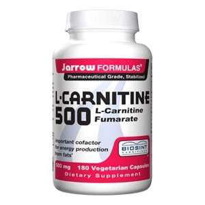  Jarrow Formulas L Carnitine, 500 mg Size 180 Vegetarian 
